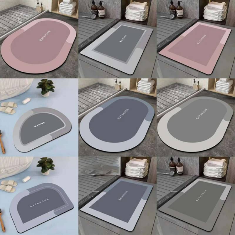 Absorbent Floor Mats for Bathroom, Quick Dry, Soft Mats, Home Anti-Slip Carpet